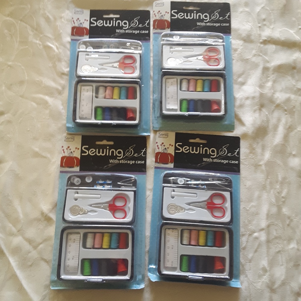 Sewing Kits w Storage Case Purse Car Emergency Repair